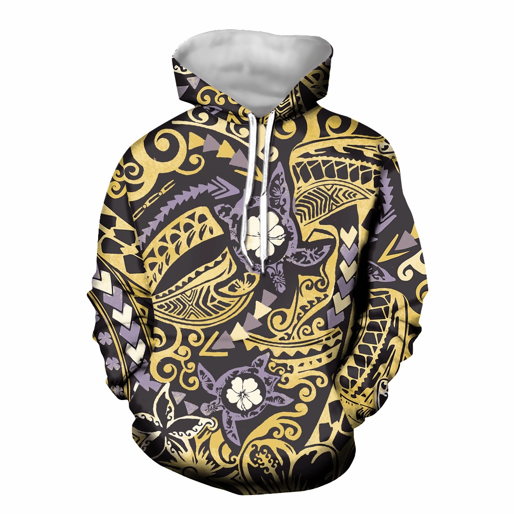 product personalization A Low-Order Hooded Sweater Polynesian Turtle Pullover with Pocket Long-Sleeved Top to Customize the New Style