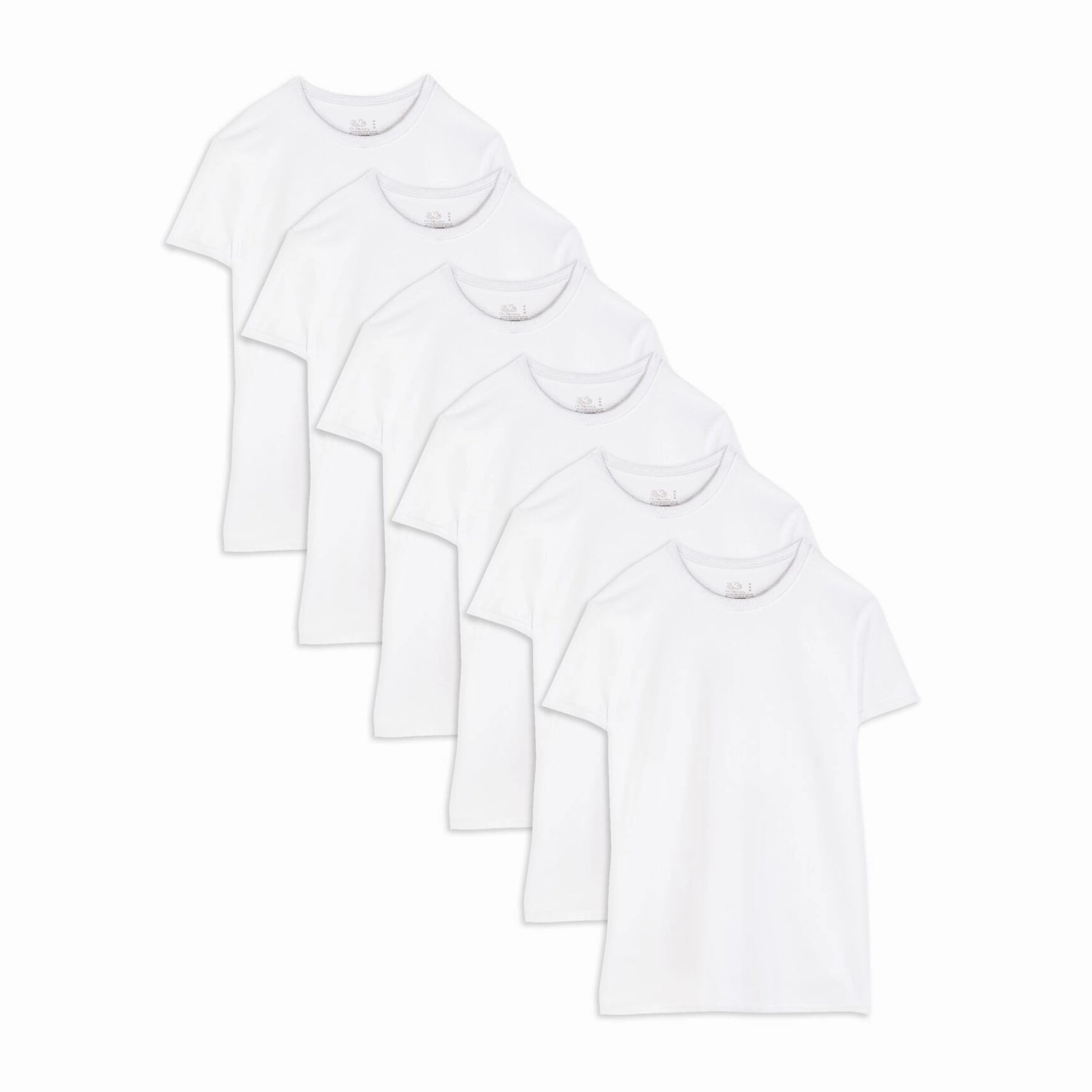 SoftLining Global Edge Men's White Crew Neck Short Sleeve T-shirts 6-pack 6P2828