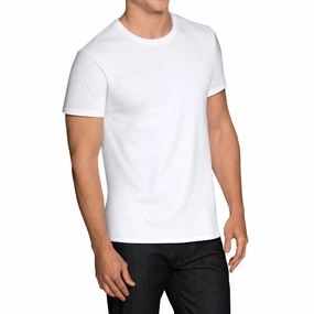 UVProtective Coating Relaxed Fit Men's White Crew Neck Short Sleeve T-shirts 6-pack 6P2828