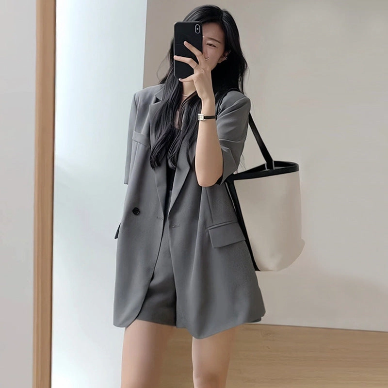 Suit Jacket Shorts Suit Casual Loose Two-piece Suit Women Loose Boy