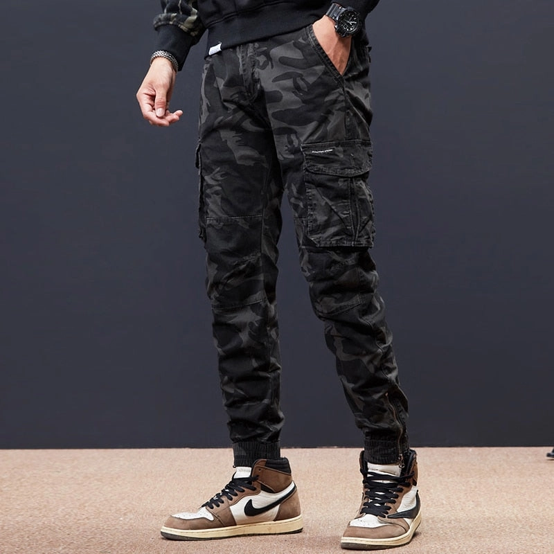 Moisture control Multi Use West Louis? Streetwear Elastic Multi Pockets Camo Jogger Pants