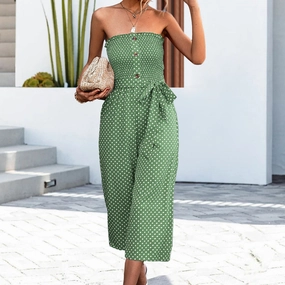 Party Soft Button Pull Polka Dot Bra Jumpsuit Female