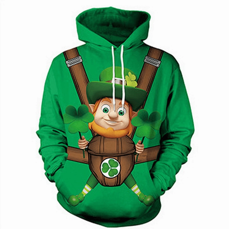 Activities Festival Style Green Hat Festival Long-Sleeved Hooded Sweater Women Fashion Piece