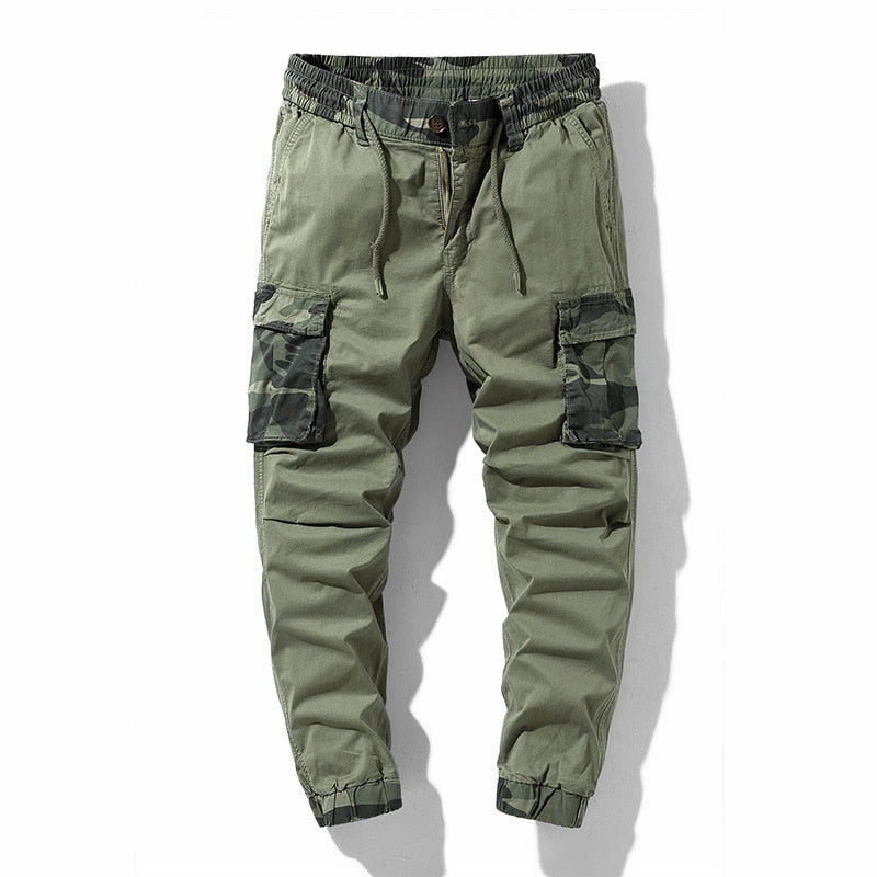 DoubleLayered Collar West Louis? Cargo Streetwear Elastic Waist Joggers