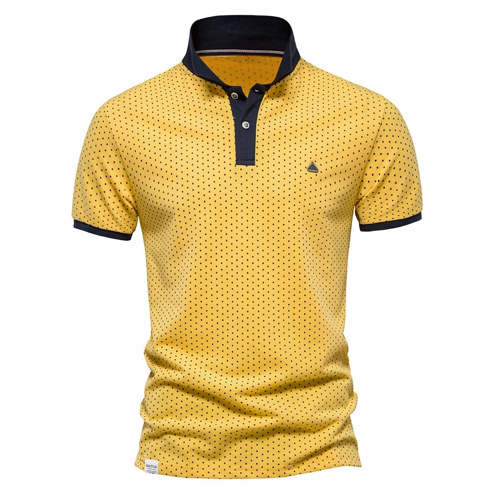 Weekend Style Sporty Look West Louis? Summer Cotton Dots Business Polo Shirt