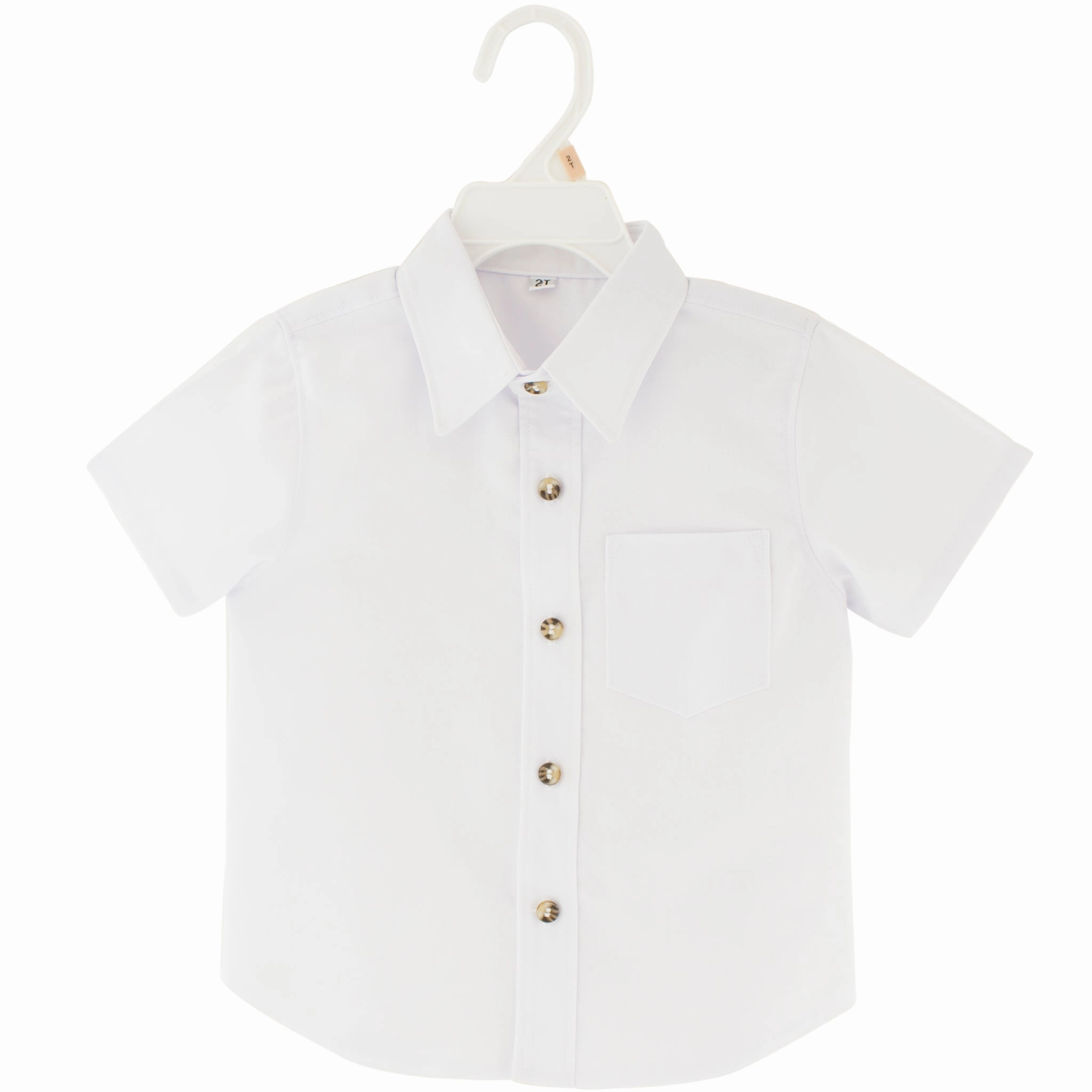 High-Quality Fabric Layering Piece Boys Toddler Dress Shirt Short Sleeves