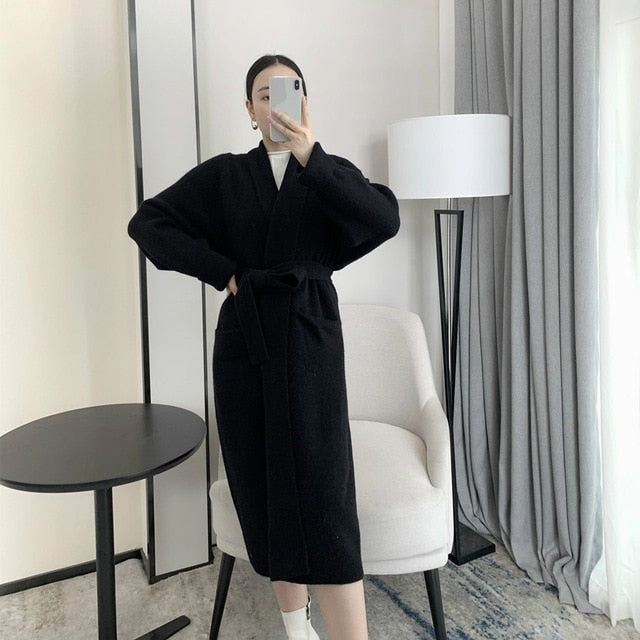 Tear Resistant Fabric LANMREM 2021 Alpaca Knit Cardigan Jacket Women Autumn And Winter