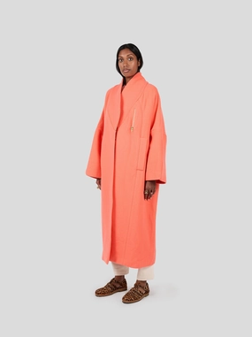 Manteau Eren en lainage cachemire orange Reef Moisture Wicking Material