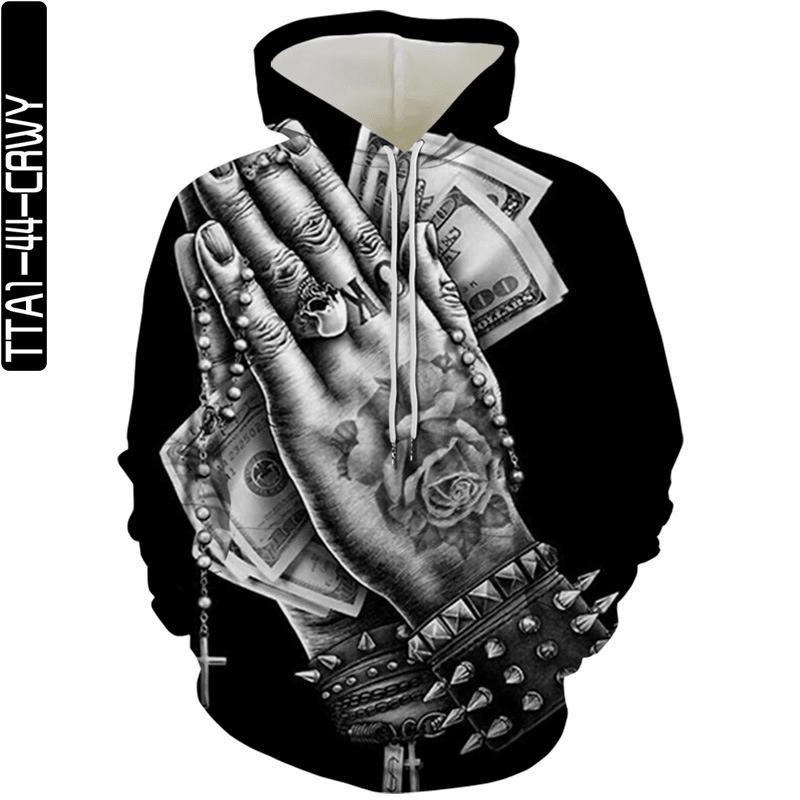 Classic Hoodie Stylish Essentials Harajuku Style European and American Trend Digital Printing Hoodie Men