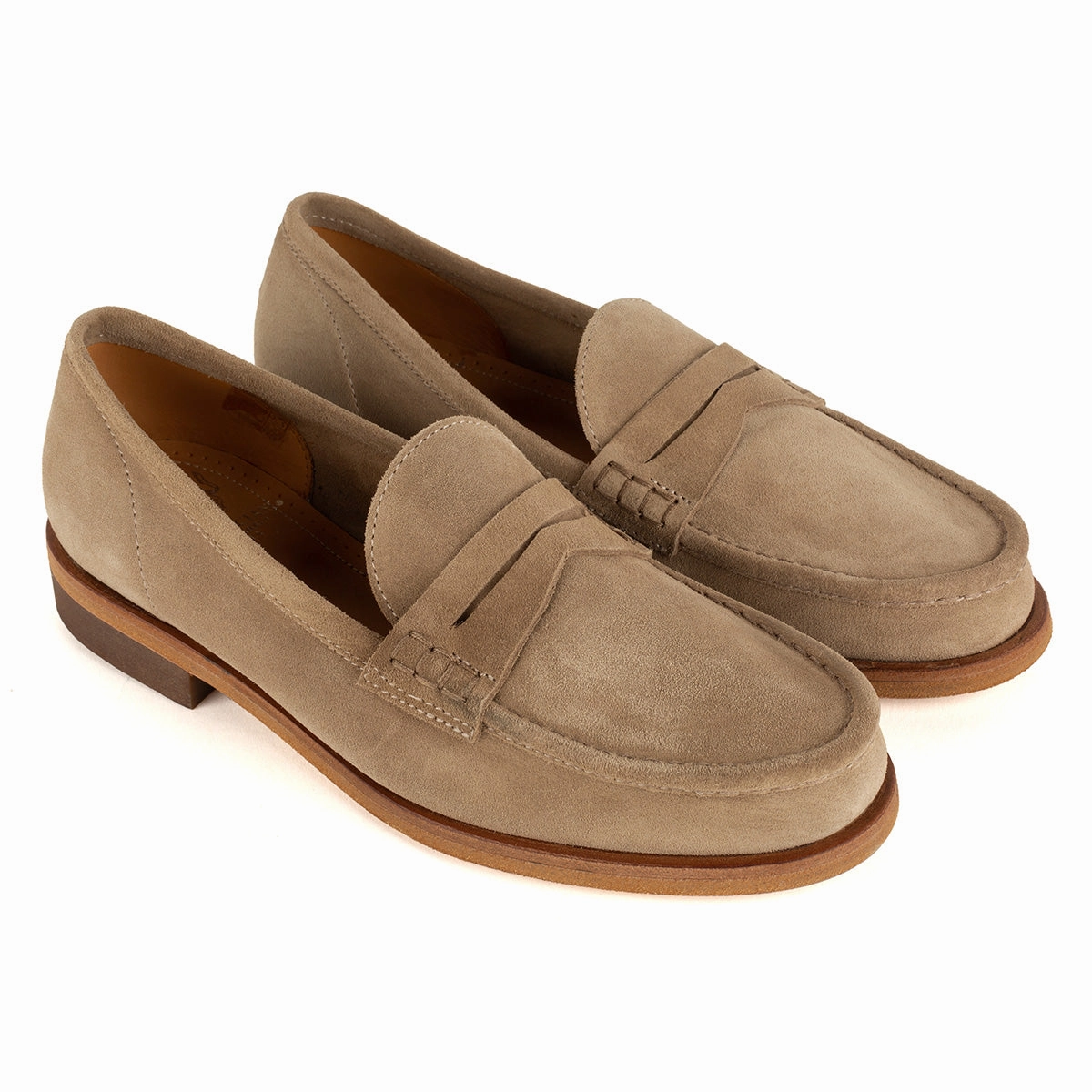 JANET 98001<br>Biscuit suede loafers Low Maintenance Foldable Build