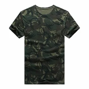 Relaxed Look High Durability Weave West Louis? Summer Camouflage Print Fashion T-Shirt