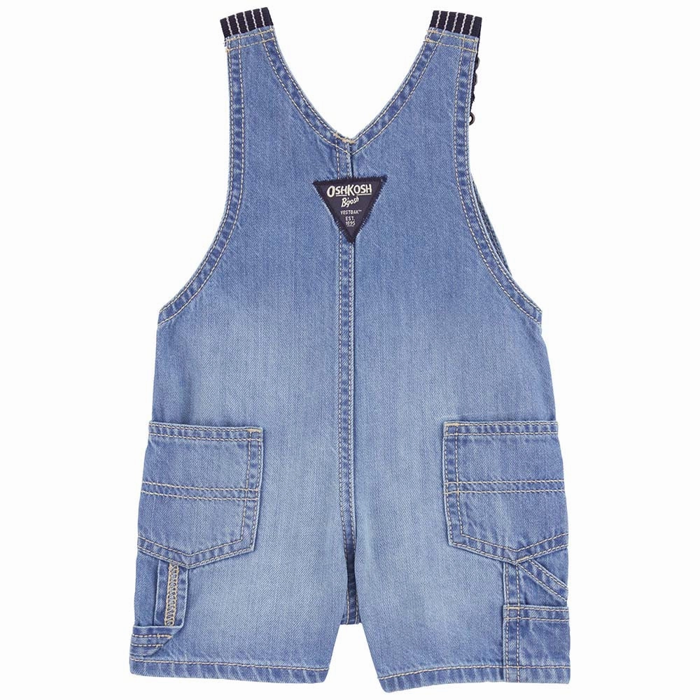 Boys' Hickory Stripe Strap Denim Shortalls 1Q891010 Cool Hooded Jacket