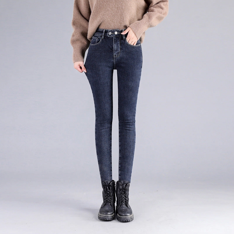 Non Restrictive Thigh Everyday Gym Ready All-matching Straight Ankle-length Double Buckle Stretch Leggings