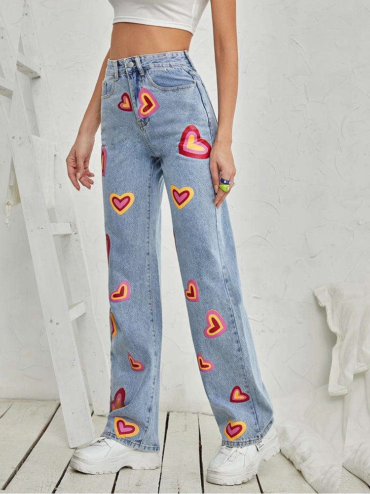 Street Jeans Women Straight Leg Trousers Brand Unisex Fit