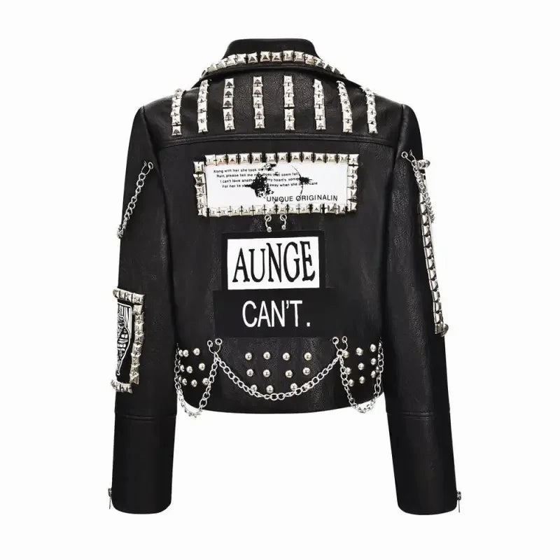 Modern Drop Tail Hem Short Locomotive Leather Jacket