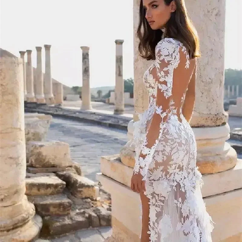 Subtle Elegance Arabia Illusion Lace Wedding Dress