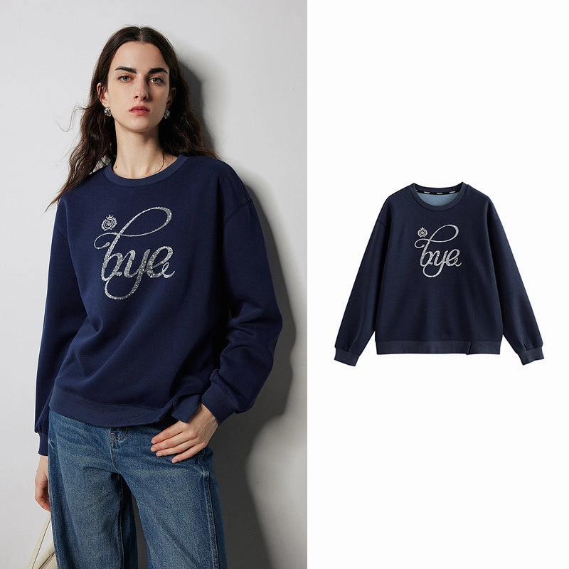 Autumn Embroidered Bead Letter Sweatshirt AllPurposeWear Fashionable Look