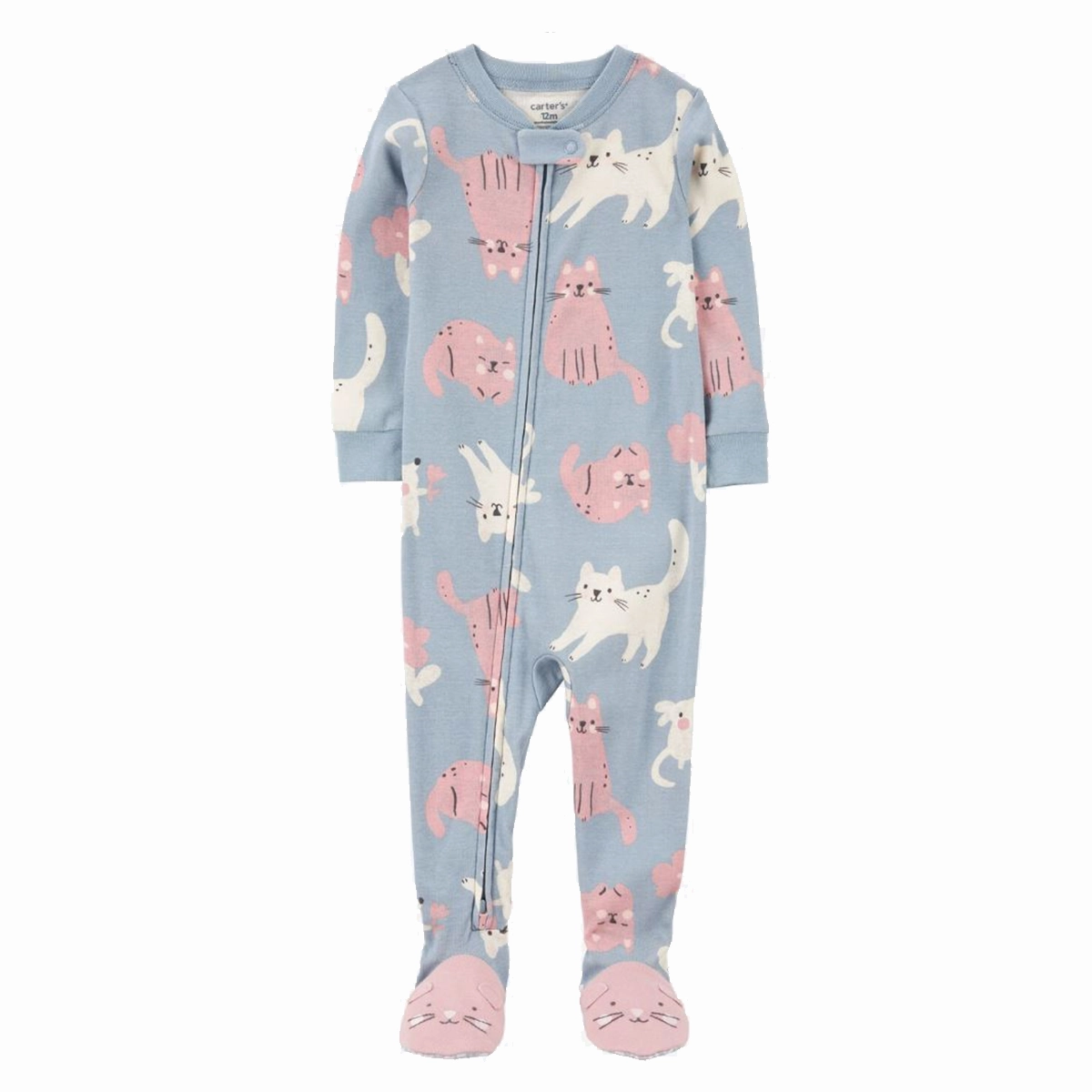 Baby 1-Piece Cat 100% Cotton Footie Pajamas 1R935810 Wave Core Warm Fashion