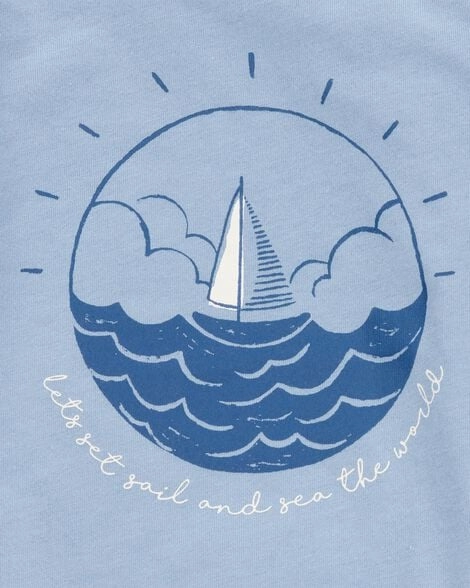 TearResistantMaterial PillingResistant Baby Boy 3-Piece Sailboat Outfit Set - Blue 1S451110-420