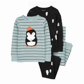 LowProfile Fasteners Baby Boys' 4-Piece Penguin 100% Snug Fit Cotton Pajamas R492810