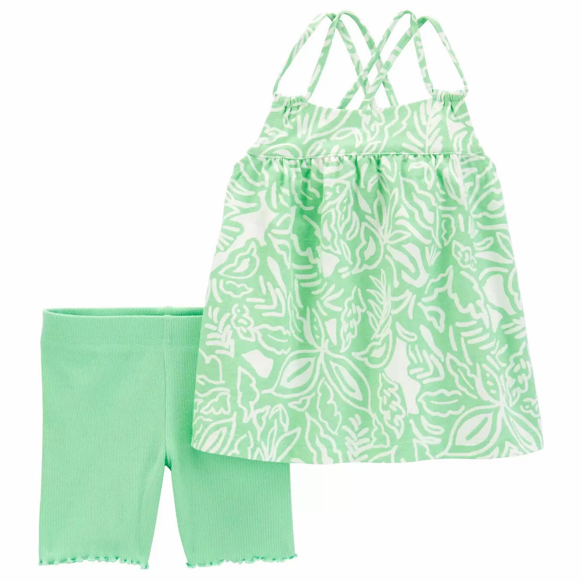 Baby Girls' 2-Piece Floral Tank & Short Set 1Q984410 Casual Footwear Travel Core