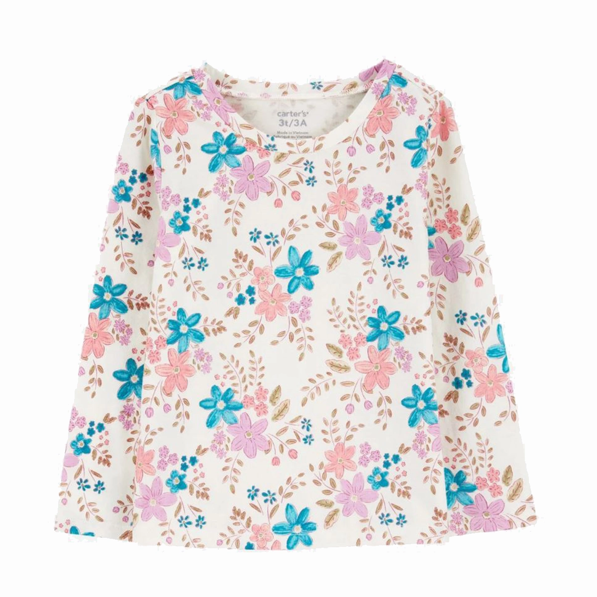 Quiet Luxury Soft Motion Baby Girls' 2-Piece Floral Tee and Flutter Jumper Set 1R971310