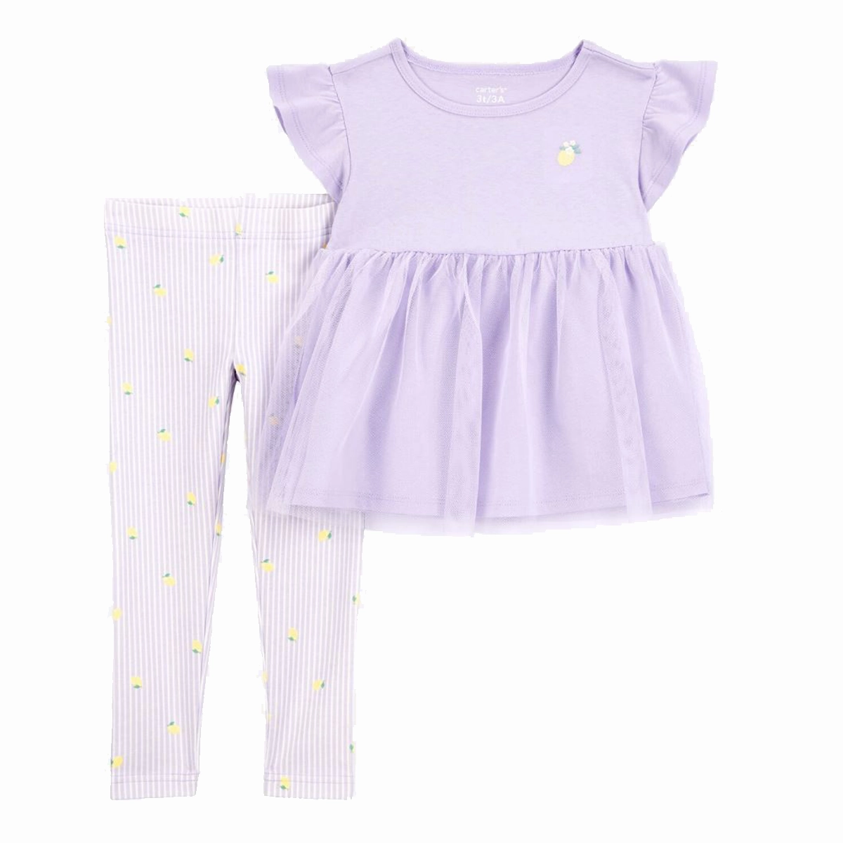 Holiday Glow Mountain Cool Baby Girls' 2-Piece Lemon Tulle Top & Legging Set 1S409810