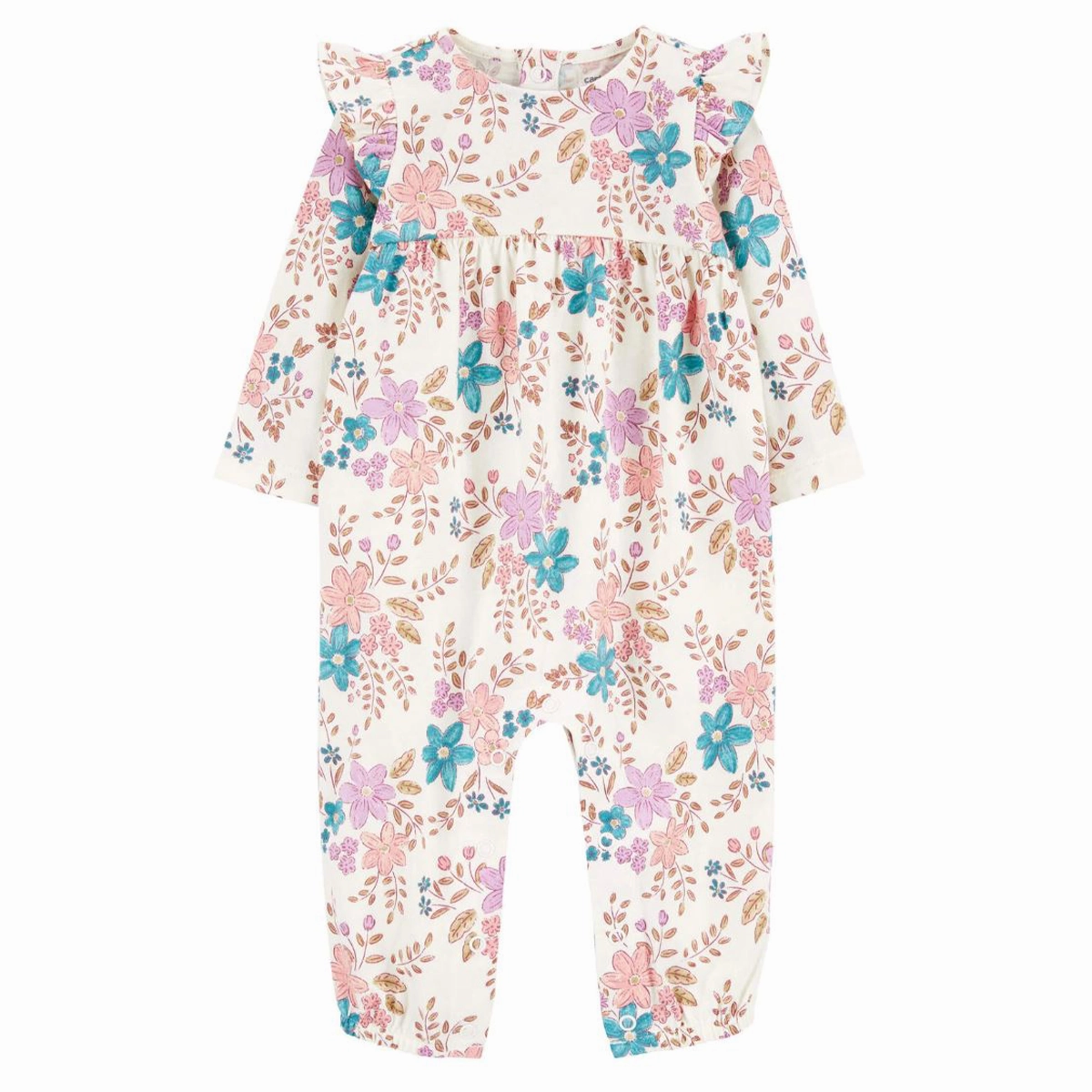 CoolingChannelFabric Craft Core Baby Girls' Floral Jersey Long-Sleeve Jumpsuit 1R967210