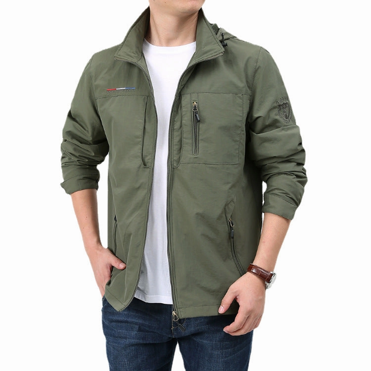 Shell Jacket Men's Casual Fashion Spring And Autumn Outdoor Loose Casual Style Eco friendly materials