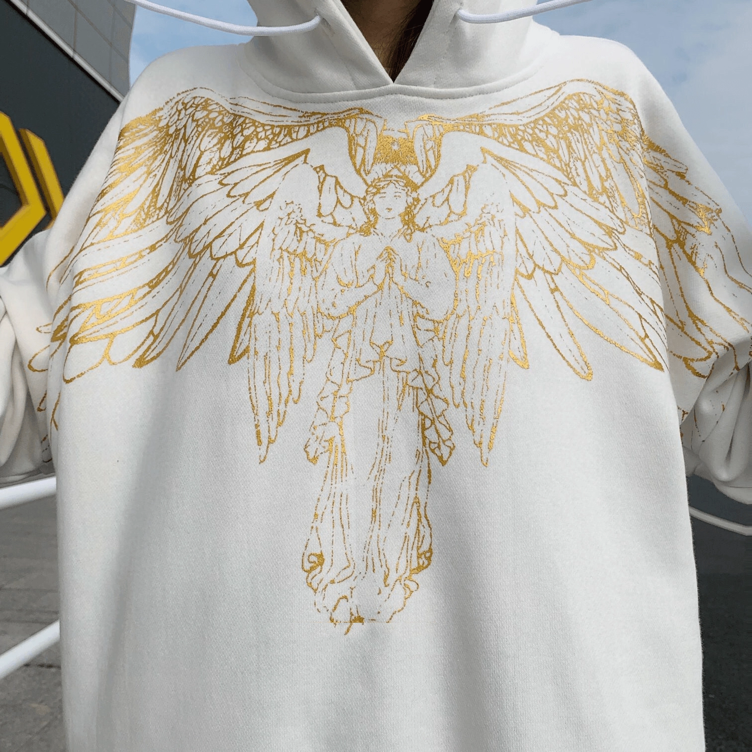 All-Day Wear Men'S and Women'S Same Style Couple Sweater with Angel and Virgin Wings Pattern