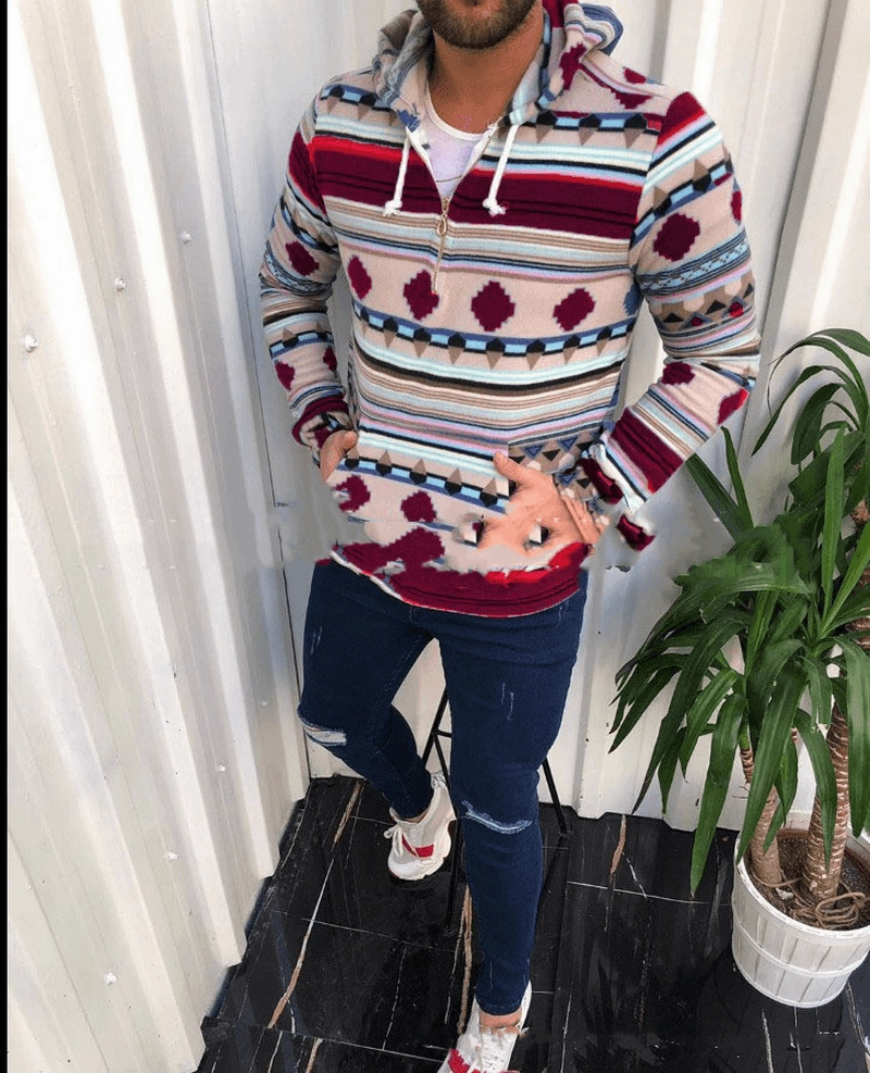 Hot-Selling Hot-Selling Printed Hooded Sweater Men product poplin smoothness surfing suitable