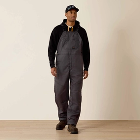 Big and Tall Men's Rebar DuraCanvas Stretch Gray Insulated Bib Overall 10036680 Legend Fit