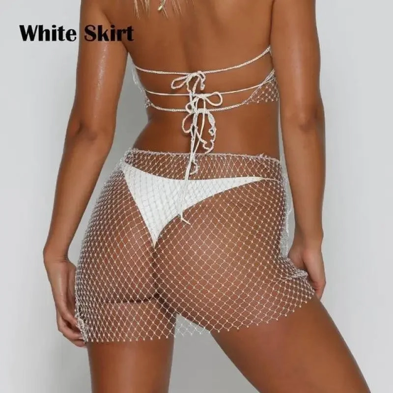 Stain Resistant Surface Cutout Design Bikini and Cover-Up Set