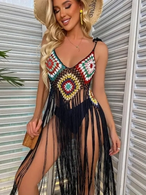 Boho Bikini Cover Ups Sunset Views Racerback Support