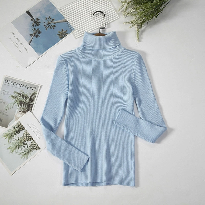 Flexible Layer Fit Bonded Seam Construction Women Turtleneck Sweaters Autumn Winter Korean Slim Pullover Women Basic Tops Casual Soft Knit Sweater Soft Warm Jumper