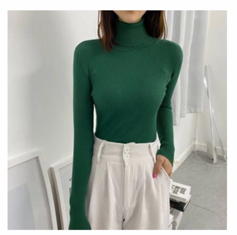 Rugged Comfort Women Turtleneck Sweaters Autumn Winter Korean Slim Pullover Women Basic Tops Casual Soft Knit Sweater Soft Warm Jumper