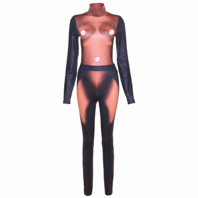 Round Neck Top High Waist Tight Trousers Suit Premium Soft Work Office