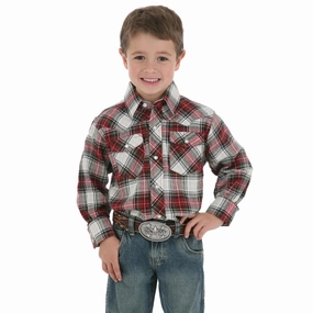 Boy's Western Long Sleeve Flannel Shirt BF099AA Sheer Glow Functional Fashion