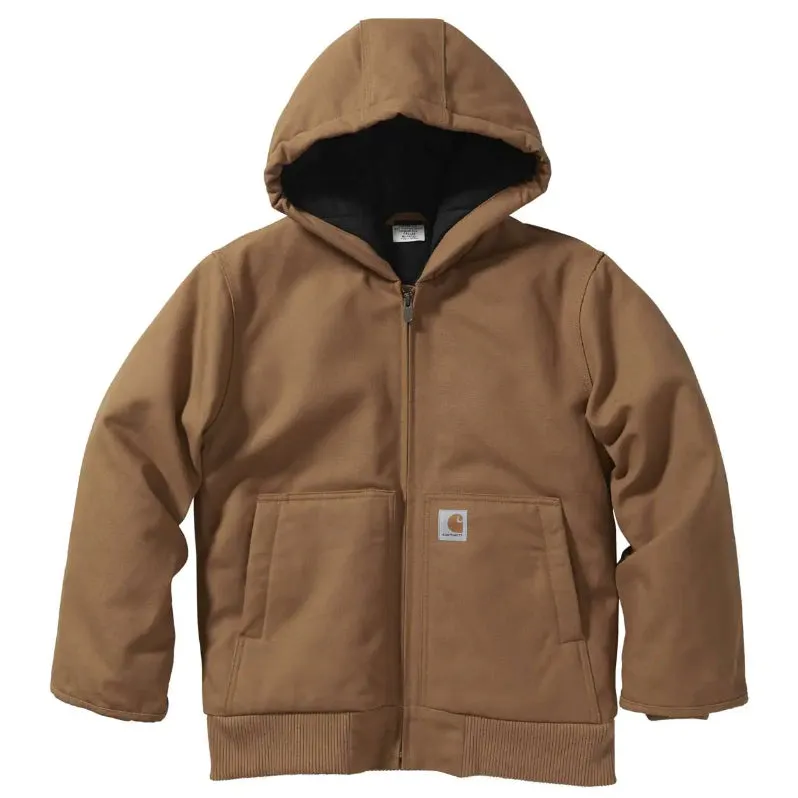 Boys Flannel-Lined Active Duck Jacket CP8545 Fire Glow