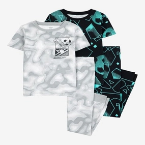 Boys 4-Piece Sports Cotton Pajamas 3S381210-969 Leader Fit Still Soul