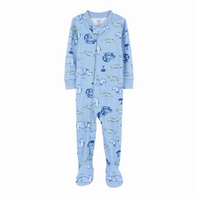 Cozy Pajamas Boys' 1-Piece Safari Print Footie Pajamas 2S401110