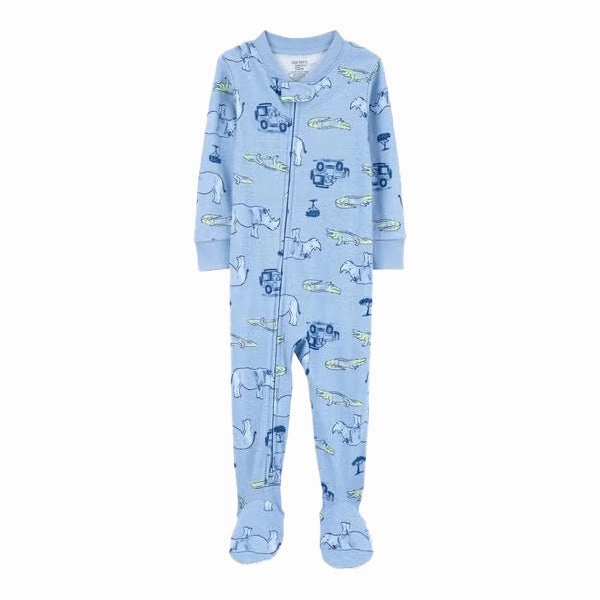 Cozy Pajamas Boys' 1-Piece Safari Print Footie Pajamas 2S401110