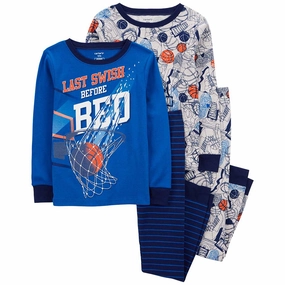 Boys' 4-Piece Basketball Pajamas 3Q067710 PunctureResistant Fabric Bold Core
