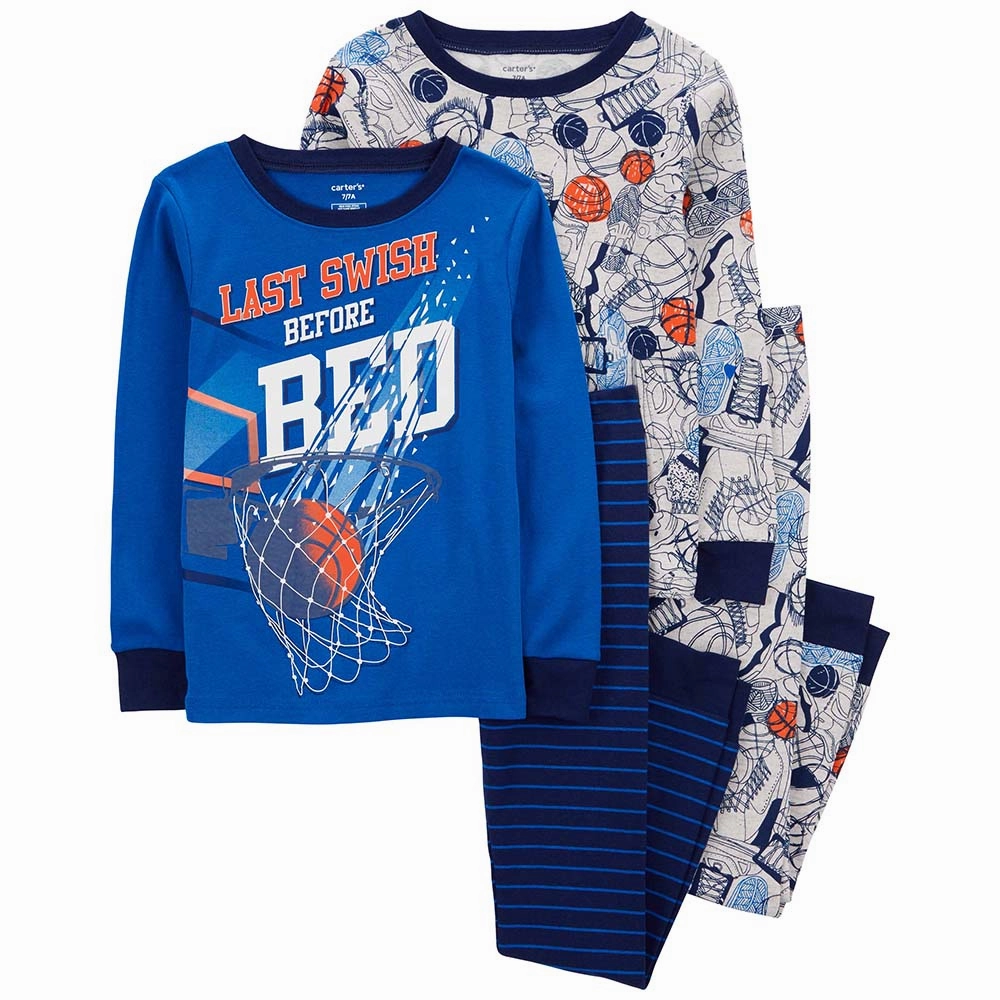 Boys' 4-Piece Basketball Pajamas 3Q067710 PunctureResistant Fabric Bold Core