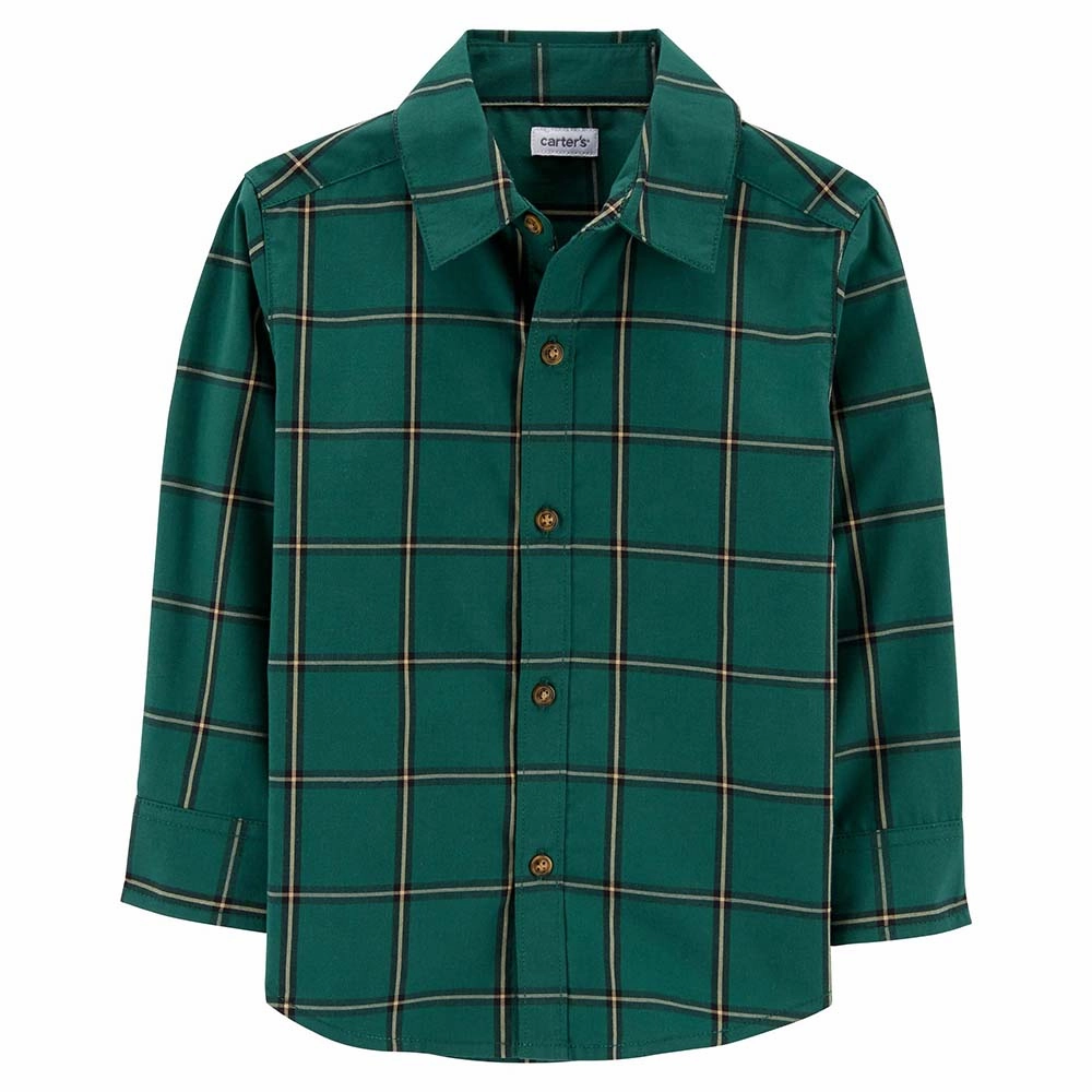 FlexibleFit Spirit Core Boys' Plaid Button-Front Poplin Shirt