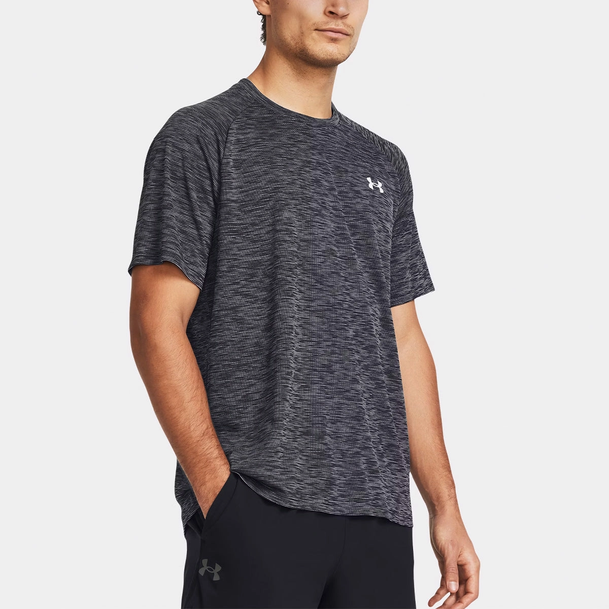 Men's UA Tech Textured Short Sleeve Shirt 1382796 Ventilation Panels Minimal Mood