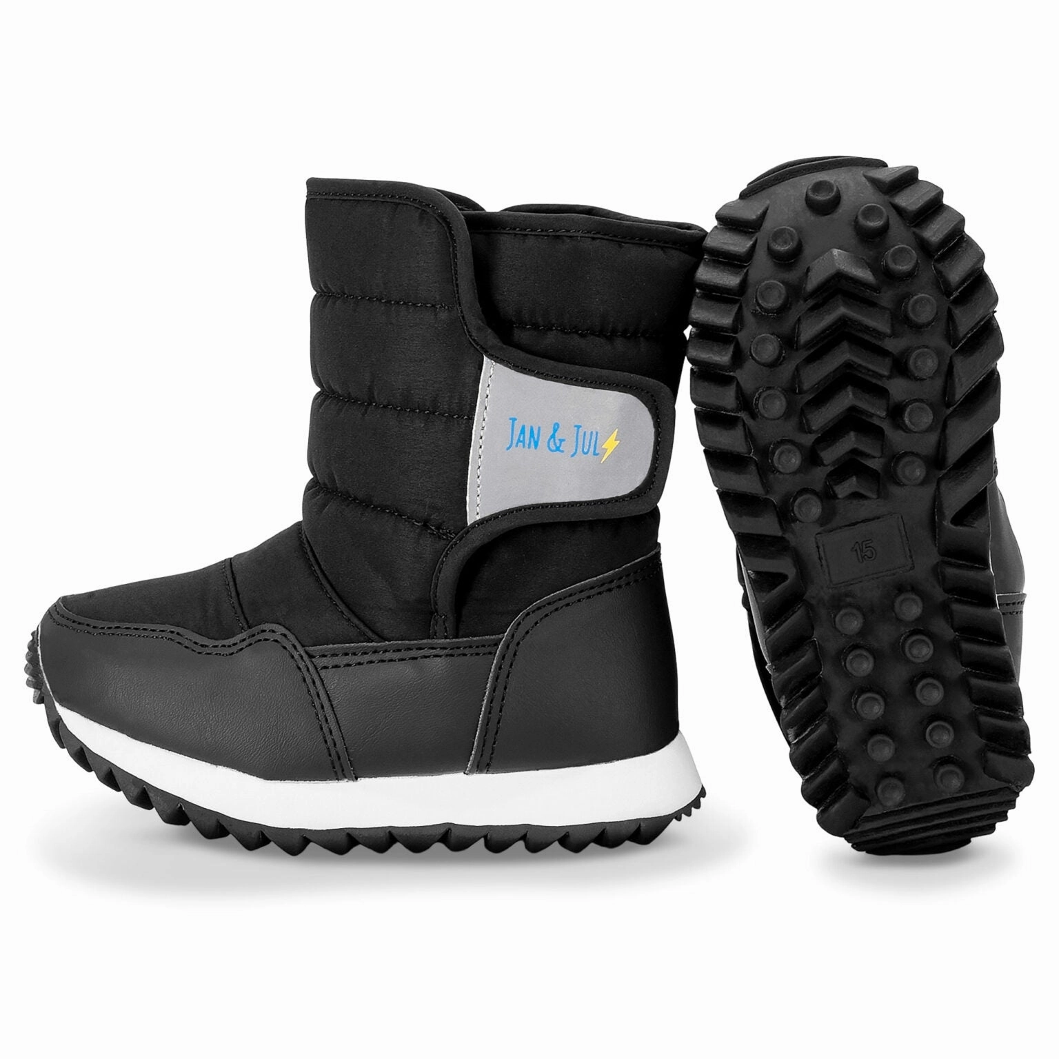 Jan & Jul Tall Puffy Winter Boots - Black Removable Strap