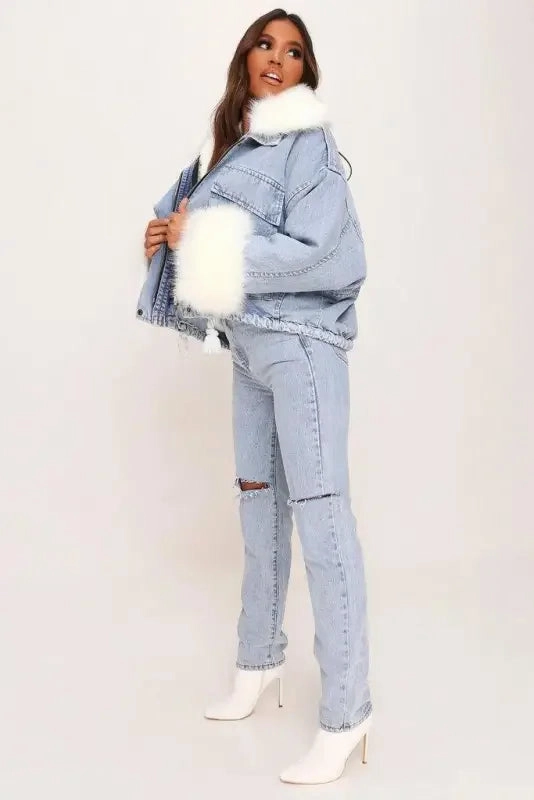 Statement Outerwear Denim Loose Jacket