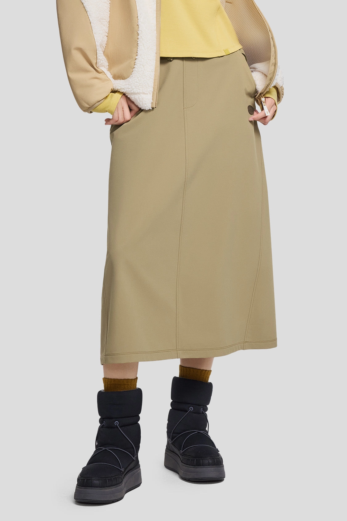 AdjustableStraps Simple Dress BreezeShield - Women's Outdoor Windproof Skirt Interchangeable Fastening Mechanism