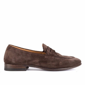 Leather Material Snug Lining BRENDA 60038<br>Espresso brown loafers
